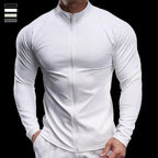 Outono novos homens ginásio correndo esportes fitness topos jaquetas ciclismo calças de manga comprida de secagem rápida respirável roupas de treinamento