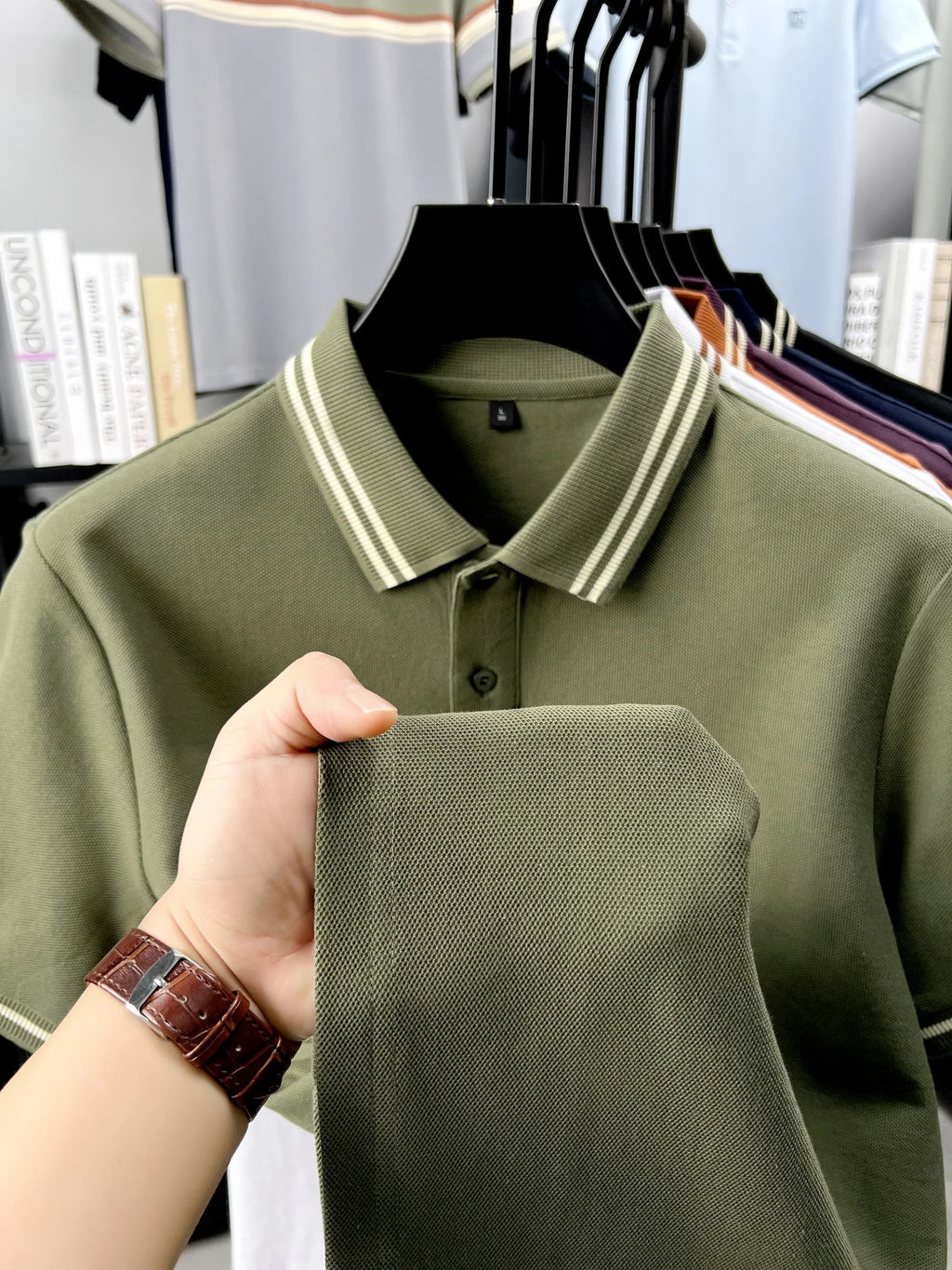 100% algodão puro de alta qualidade verão nova moda masculina manga curta confortável respirável camisa polo requintado bordado tshirt