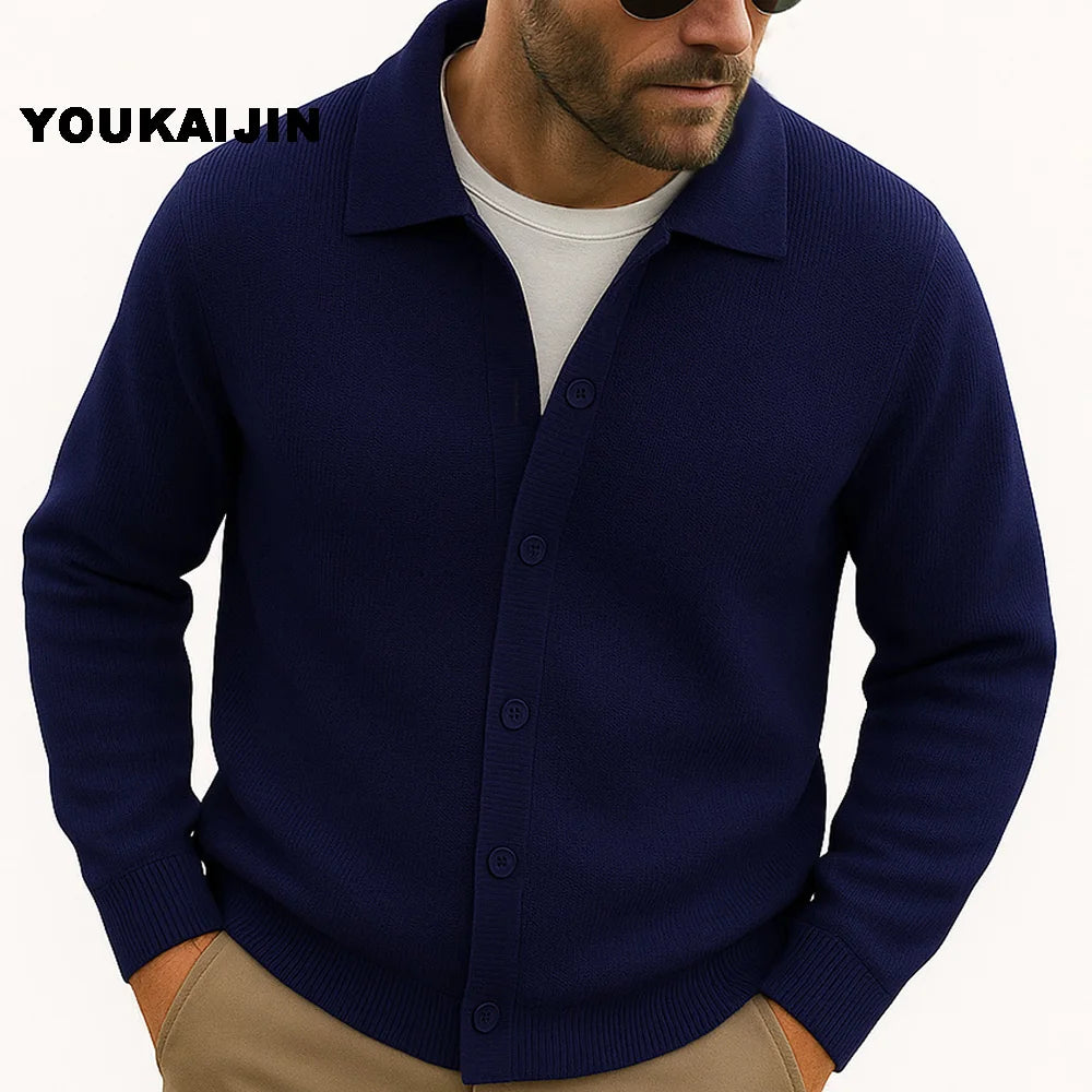Cardigan para homens camisola harajuku retalhos fino ajuste camisola de malha outerwear casaco moda feminina casual outono streetwear