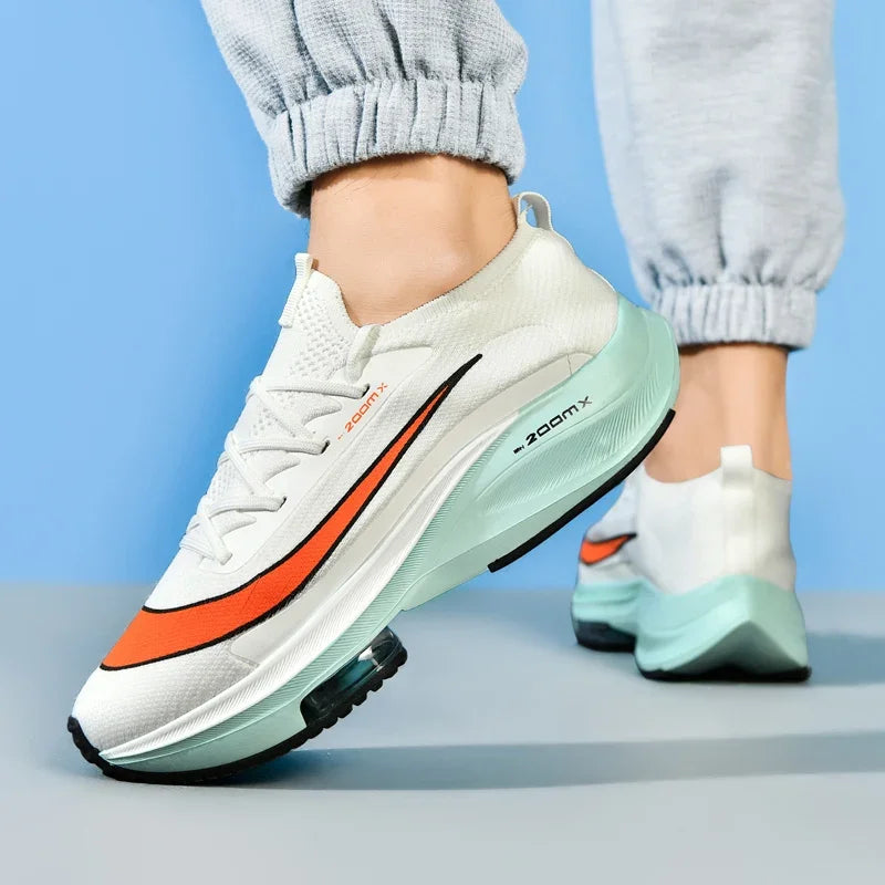 Homens tênis de corrida jogging treinador corrida amortecimento ao ar livre sapatos de luxo malha fora de estrada respirável casal antiderrapante