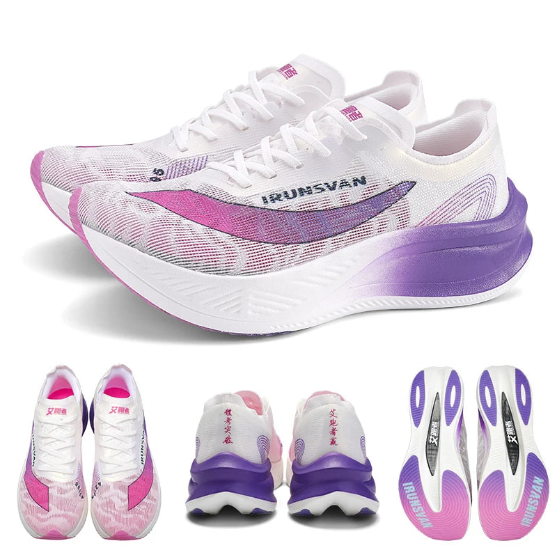 Ironsvan homens náilon fibra de carbono profissional maratona sapatos respirável ultra leve pista campo quilômetro corrida tênis corrida