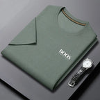 Camiseta masculina nova bordada verão em torno do pescoço manga curta camiseta masculina manga curta topo harajuku roupas masculinas