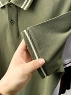 100% algodão puro de alta qualidade verão nova moda masculina manga curta confortável respirável camisa polo requintado bordado tshirt