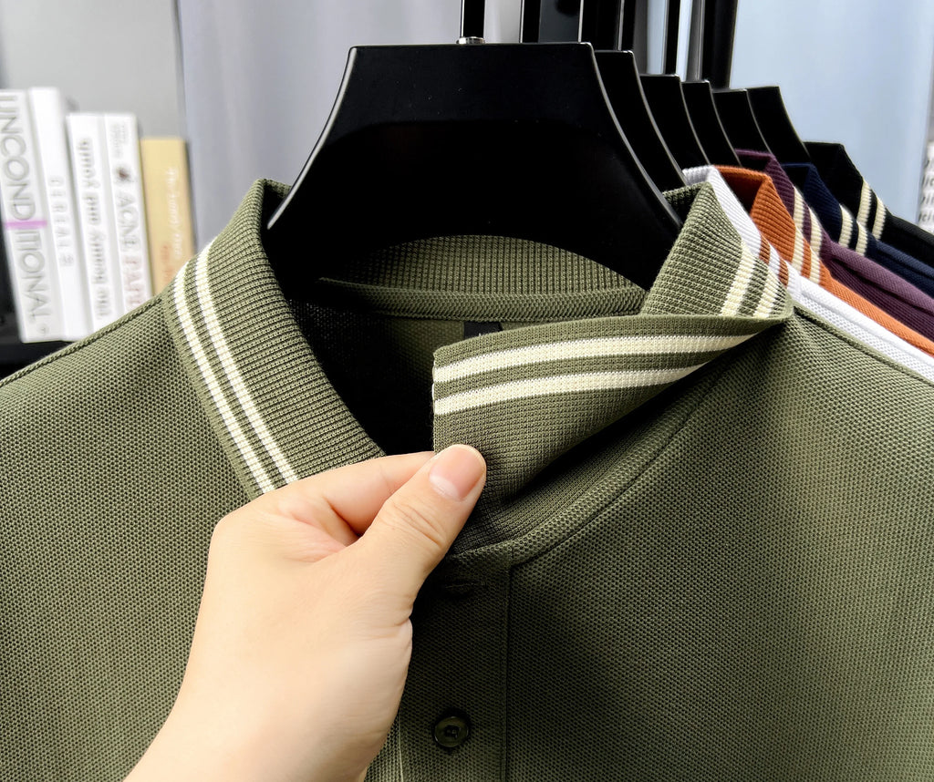 100% algodão puro de alta qualidade verão nova moda masculina manga curta confortável respirável camisa polo requintado bordado tshirt