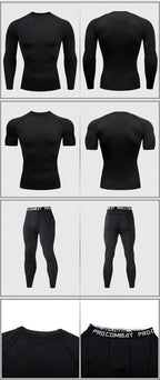 Kit de Roupas de Compressão Masculina para Esportes