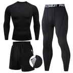 Kit de Roupas de Compressão Masculina para Esportes