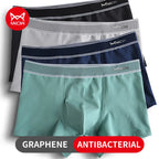 Miiow 3 pçs algodão dos homens calcinha respirável homem boxershorts grafeno antibacteriano cuecas boxer troncos