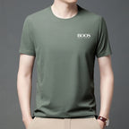 Camiseta masculina nova bordada verão em torno do pescoço manga curta camiseta masculina manga curta topo harajuku roupas masculinas