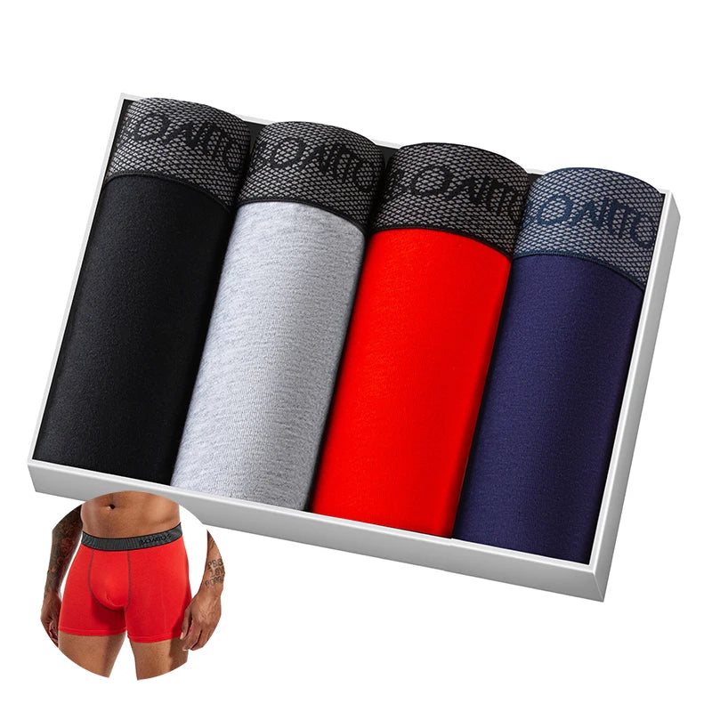 4 pçs boxers de algodão para homem roupa interior deslizamento de alta qualidade calcinha masculina sexy homme cuecas boxer shorts calecon troncos