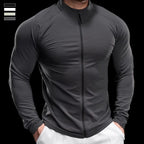 Outono novos homens ginásio correndo esportes fitness topos jaquetas ciclismo calças de manga comprida de secagem rápida respirável roupas de treinamento