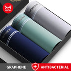 Miiow 3 pçs algodão dos homens calcinha respirável homem boxershorts grafeno antibacteriano cuecas boxer troncos
