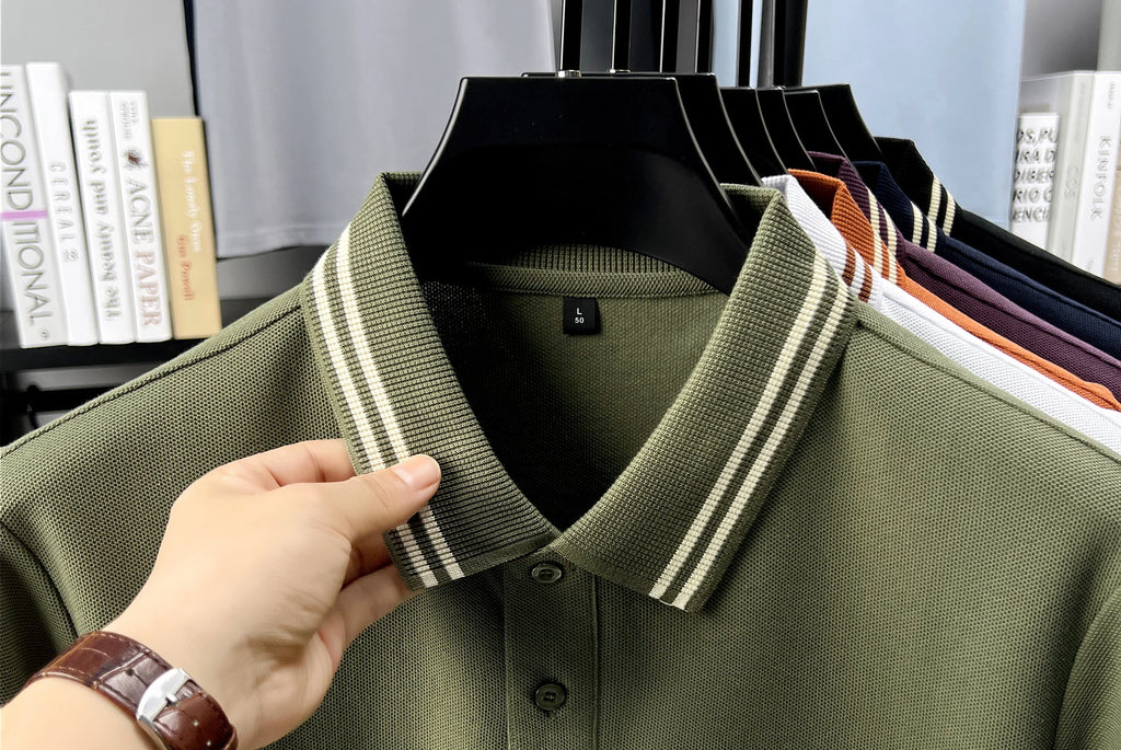 100% algodão puro de alta qualidade verão nova moda masculina manga curta confortável respirável camisa polo requintado bordado tshirt