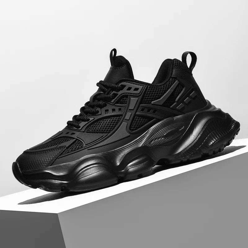 Tênis masculino casual atlético tênis de caminhada masculino preto alta qualidade tendência plataforma tênis de basquete para homem 2025