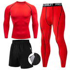 Kit de Roupas de Compressão Masculina para Esportes