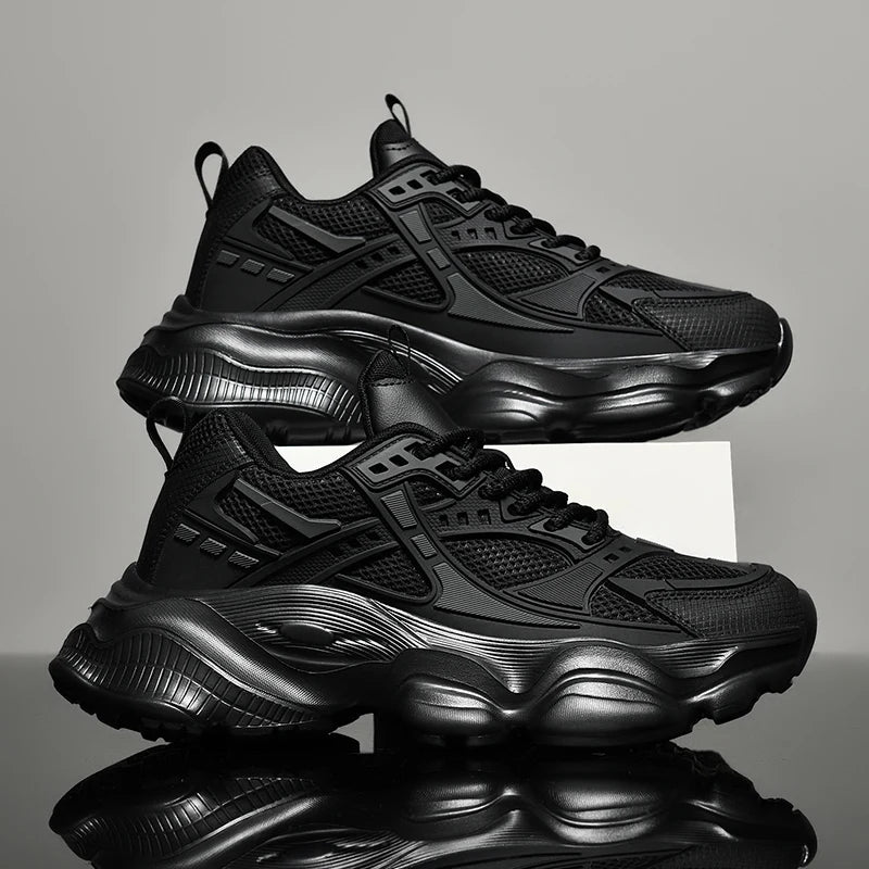 Tênis masculino casual atlético tênis de caminhada masculino preto alta qualidade tendência plataforma tênis de basquete para homem 2025