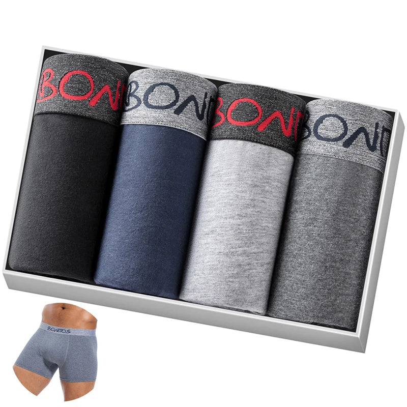 4 pçs boxers de algodão para homem roupa interior deslizamento de alta qualidade calcinha masculina sexy homme cuecas boxer shorts calecon troncos