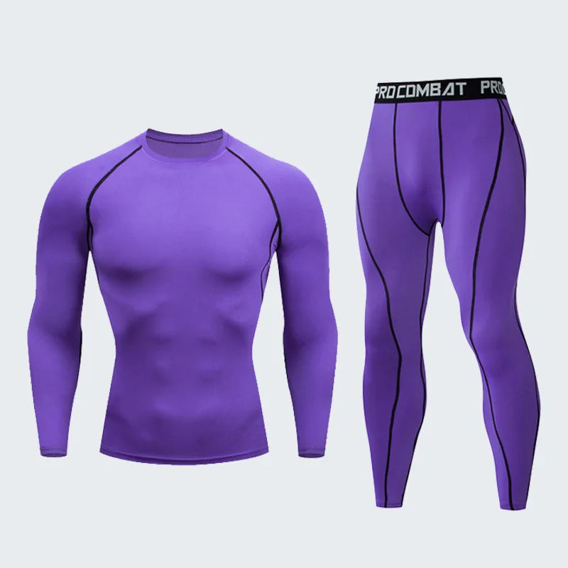 Kit de Roupas de Compressão Masculina para Esportes