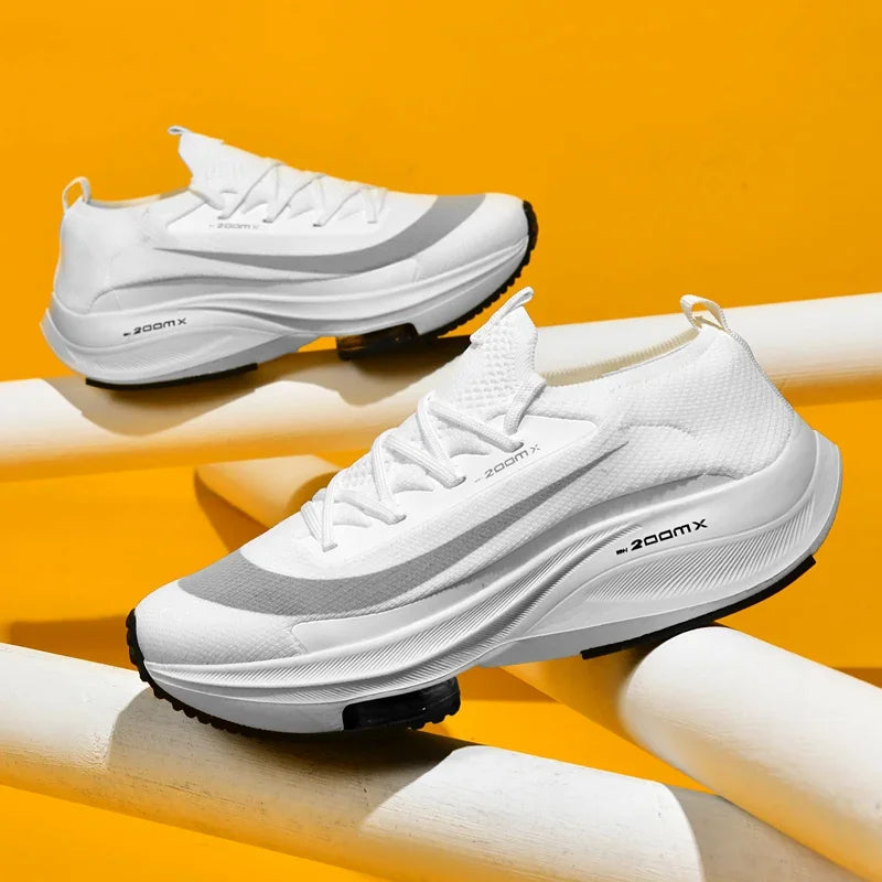 Homens tênis de corrida jogging treinador corrida amortecimento ao ar livre sapatos de luxo malha fora de estrada respirável casal antiderrapante