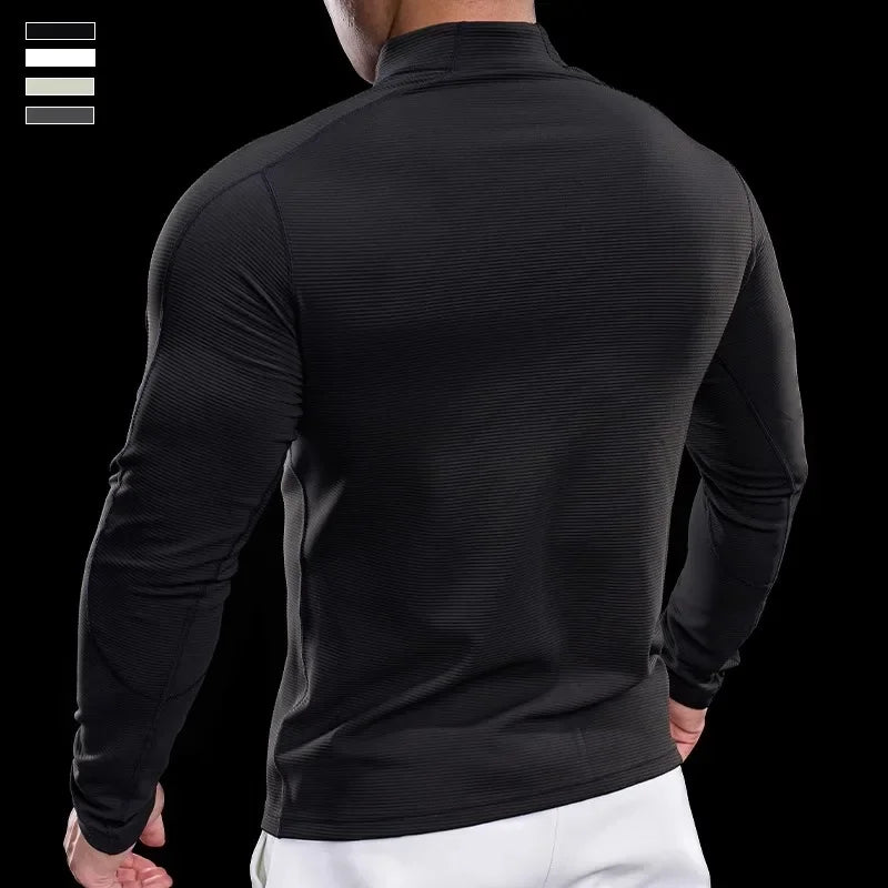 Outono novos homens ginásio correndo esportes fitness topos jaquetas ciclismo calças de manga comprida de secagem rápida respirável roupas de treinamento