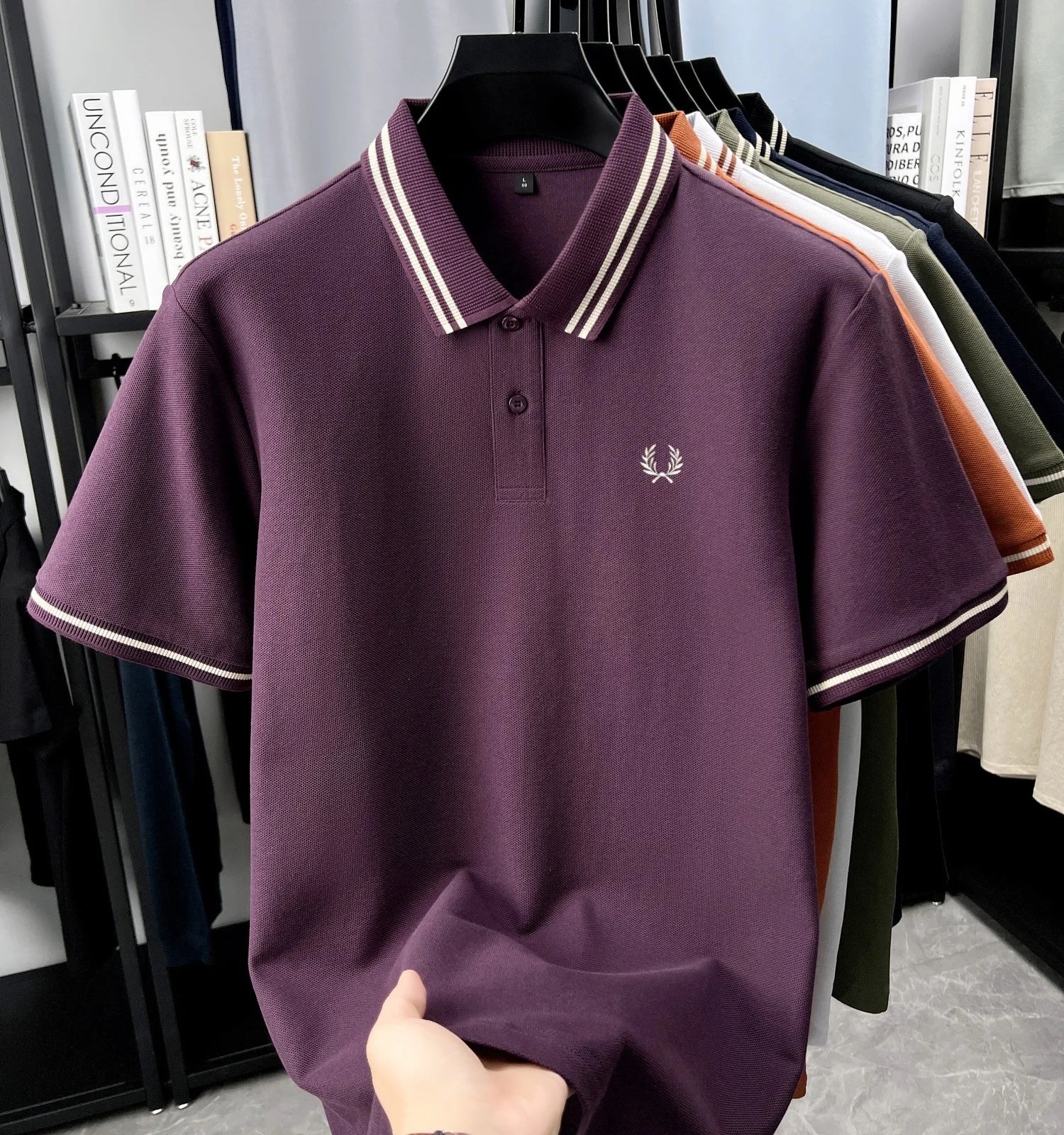 100% algodão puro de alta qualidade verão nova moda masculina manga curta confortável respirável camisa polo requintado bordado tshirt