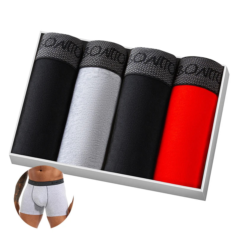 4 pçs boxers de algodão para homem roupa interior deslizamento de alta qualidade calcinha masculina sexy homme cuecas boxer shorts calecon troncos