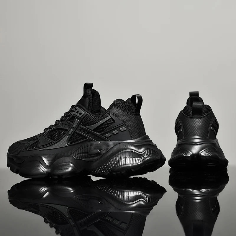 Tênis masculino casual atlético tênis de caminhada masculino preto alta qualidade tendência plataforma tênis de basquete para homem 2025