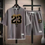 Alta qualidade masculina coreia confortável e verão moda impressão terno esportivo fitness jogging diário casual wear praia shorts conjunto