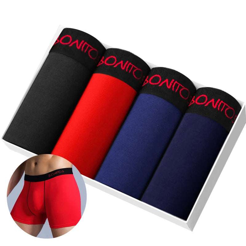 4 pçs boxers de algodão para homem roupa interior deslizamento de alta qualidade calcinha masculina sexy homme cuecas boxer shorts calecon troncos