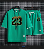 Alta qualidade masculina coreia confortável e verão moda impressão terno esportivo fitness jogging diário casual wear praia shorts conjunto