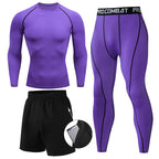 Kit de Roupas de Compressão Masculina para Esportes