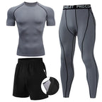 Kit de Roupas de Compressão Masculina para Esportes